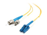 C2G LC-ST 9/125 OS1 Duplex Singlemode PVC Fiber Optic Cable (LSZH) - Koblingskabel - ST-enkeltmodus (hann) til LC-enkeltmodus (hann) - 3 m - fiberoptisk - dupleks - 9 / 125 micron - OS1 - halogenfri - gul 85597