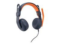 Logitech Zone Learn Wired On-Ear Headset for Learners, 3.5mm AUX - Hodetelefoner med mikrofon - on-ear - erstatning - kablet - 3,5 mm jakk 981-001372