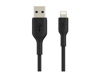 Belkin BoostCharge - Lightning-kabel - Lightning hann til USB hann - 1 m - svart (en pakke 2) CAA001BT1MBK2PK
