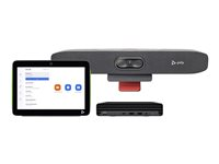 Poly Studio Small Room Bundle - For Zoom Rooms - videokonferansesett (HP Mini Conferencing PC, Poly Studio R30 video bar, Poly TC10-berøringskontroller) - Zoom Certified, Certified for Microsoft Teams - sand 9C957AA