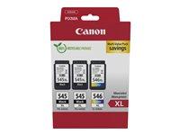 Canon PG-545XL x2 /CL-546XL Multi Pack - 3-pack - Høy ytelse - svart, farge (cyan, magenta, gul) - original - hengeboks - blekkpatron - for PIXMA TR4551, TR4650, TR4651, TS3350, TS3351, TS3352, TS3355, TS3450, TS3451, TS3452 8286B013