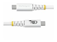 StarTech.com - USB-kabel - 24 pin USB-C (hann) til 24 pin USB-C (hann) - USB4 / Thunderbolt 3 / Thunderbolt 4 / DisplayPort 1.4 - 2 m - 4K 120 Hz støtte, robust, utvidet effektområde (EPR), støtte for Power Delivery 3,1, fleksibel - hvit CC2M20GUSB4TPW