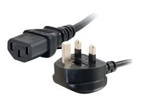 C2G Universal Power Cord - Strømkabel - BS 1363 (hann) til power IEC 60320 C13 - 5 m - formstøpt - svart 88516