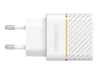 OtterBox Wall Charger - Strømadapter - 30 watt - 3 A - PD 3.0 (24 pin USB-C) - skystøvhvit 78-80484