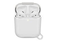 OtterBox Ispra Series - Eske for trådløse øretelefoner - polykarbonat, sink-legering, termoplastisk elastomer (TPE) - månekrystallgrå - for Apple AirPods (1. generasjon, 2. generasjon) 77-65502