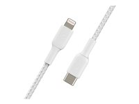 Belkin BOOST CHARGE - Lightning-kabel - 24 pin USB-C hann til Lightning hann - 2 m - hvit - USB Power Delivery (18 W) CAA004BT2MWH