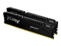 Kingston FURY Beast - DDR5 - sett - 32 GB: 2 x 16 GB - DIMM 288-pin - 6400 MHz / PC5-51200 - CL32 - 1.4 V - ikke-bufret - on-die ECC - svart KF564C32BBEK2-32