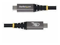 StarTech.com - USB-kabel - 24 pin USB-C (hann) til 24 pin USB-C (hann) - USB4 / Thunderbolt / DisplayPort 2.1 - 1.01 m - 4K 120 Hz støtte, 8K 60Hz støtte, utvidet effektområde (EPR), støtte for Power Delivery 3,1 - svart CC1M80GUSB4CABLE