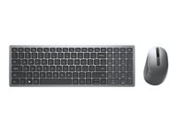 Dell Multi-Device KM7120W - Tastatur- og mussett - trådløs - 2.4 GHz, Bluetooth 5.0 - Islandsk - titangrå - med 3 years NBD Advance Exchange KM7120W-GY-ICE
