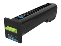 Lexmark - Ekstra høy ytelse - cyan - original - tonerpatron LCCP, LRP - for Lexmark CS820de, CS820dte, CS820dtfe 72K2XC0