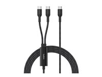 Belkin BoostCharge Pro - USB-kabel - USB-C (hann) til USB-C (hann) - USB 2.0 - 1.5 m - USB Power Delivery (140W), flettet kabel - svart CAC004HQ1.5MBK