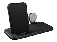 Zens Aluminium Series 4 in 1 - Trådløst ladestativ + AC-strømadapter - 45 watt - Apple Fast Charge, FC (USB) - på kabel: USB-C - svart ZEDC15B/00