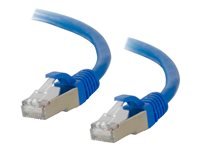 C2G Cat6a Booted Shielded (STP) Network Patch Cable - Koblingskabel - RJ-45 (hann) til RJ-45 (hann) - 1 m - STP - CAT 6a - formstøpt, uten hindringer, flertrådet - blå 89908