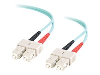 C2G SC-SC 10Gb 50/125 OM3 Duplex Multimode PVC Fiber Optic Cable (LSZH) - Nettverkskabel - SC flermodus (hann) til SC flermodus (hann) - 1 m - fiberoptisk - dupleks - 50 / 125 mikroner - OM3 - halogenfri - akvamarin 85513