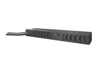 APC Basic Rack PDU - Strømfordelingslist (kan monteres i rack) - AC 200/208/230 V - inngang: NEMA L6-30 - utgangskontakter: 12 (power IEC 60320 C13) - 1U - 3.7 m kabel - svart - for P/N: SMTL1000RMI2UC, SMX1000C, SMX1500RM2UC, SMX1500RM2UCNC, SMX750C, SMX750CNC AP9571A