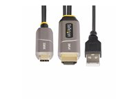 StarTech.com 50ft (15.2m) USB-C to HDMI 2.0 Active Optical Cable, 4K 60Hz - HDMI-kabel - 24 pin USB-C hann til HDMI, USB (kun strøm) hann - 15.2 m - skjermet/fiberoptisk - svart - Active Optical Cable (AOC), støtte for 4K 60 Hz (3840 x 2160), aktiv, Enretnings 146B-USBC-HDMI4K-AOC