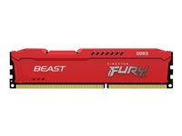 Kingston FURY Beast - DDR3 - sett - 16 GB: 2 x 8 GB - DIMM 240-pin - 1600 MHz / PC3-12800 - CL10 - 1.5 V - ikke-bufret - ikke-ECC - rød KF316C10BRK2/16