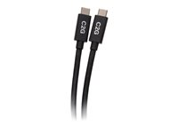 C2G 3.3ft (1m) USB-C Male to USB-C Male Cable (20V 5A) - USB4 (40Gbps) - USB-kabel - USB-C (hann) til USB-C (hann) - USB 2.0 / USB 3.2 / USB4 / Thunderbolt 3 - 20 V - 5 A - 1 m - reversible kontakter, 8K-støtte, gullglimtkontakter, USB Power Delivery (100 W) - svart C2G28878