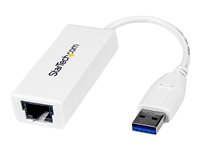 StarTech.com USB 3.0 to Gigabit Ethernet Network Adapter - 10/100/1000 NIC - USB to RJ45 LAN Adapter for PC Laptop or MacBook (USB31000SW) - Nettverksadapter - USB 3.0 - Gigabit Ethernet - hvit USB31000SW