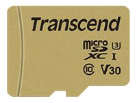 Transcend 500S - Flashminnekort (microSDHC til SD-adapter inkludert) - 32 GB - Video Class V30 / UHS-I U3 / Class10 - microSDHC TS32GUSD500S