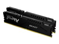 Kingston FURY Beast - DDR5 - sett - 16 GB: 2 x 8 GB - DIMM 288-pin - 5600 MHz / PC5-44800 - CL36 - 1.25 V - ikke-bufret - on-die ECC - svart KF556C36BBEK2-16