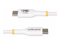 StarTech.com 4m USB C Charging Cable, USB-IF Certified USB-C Cable, 240W - USB-kabel - USB-C (hann) til USB-C (hann) - USB 2.0 - 48 V - 5 A - 4 m - halogenfri, passiv, utvidet effektområde (EPR), USB Power Delivery (240 W), støtte for Power Delivery 3,1 - hvit USB2EPR4MW