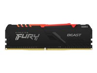 Kingston FURY Beast RGB - DDR4 - sett - 128 GB: 4 x 32 GB - DIMM 288-pin - 2666 MHz / PC4-21300 - CL16 - 1.2 V - ikke-bufret - ikke-ECC - svart KF426C16BBAK4/128