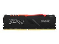 Kingston FURY Beast RGB - DDR4 - modul - 16 GB - DIMM 288-pin - 3600 MHz / PC4-28800 - CL18 - 1.35 V - ikke-bufret - ikke-ECC - svart KF436C18BBA/16