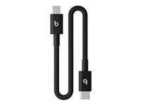 Beats - USB-kabel - 24 pin USB-C (hann) til 24 pin USB-C (hann) - USB 2.0 - 20 cm - flettet kabel, forsterket design, Hurtiglading opptil 60W - svart bolt MEQ94ZM/A