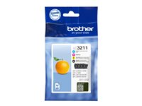 Brother LC3211 Value Pack - 4-pack - svart, gul, cyan, magenta - original - blekkpatron - for Brother DCP-J572, DCP-J772, DCP-J774, MFC-J890, MFC-J895 LC3211VAL