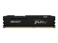 Kingston FURY Beast - DDR3 - modul - 4 GB - DIMM 240-pin - 1866 MHz / PC3-14900 - CL10 - 1.5 V - ikke-bufret - ikke-ECC - svart KF318C10BB/4