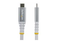 StarTech.com - USB-kabel - 24 pin USB-C (hann) til 24 pin USB-C (hann) - USB4 / Thunderbolt 3 / Thunderbolt 4 / DisplayPort 1.4 - 3.01 m - 4K 120 Hz støtte, robust, fleksibel - hvit CC3M20GUSB4CXW