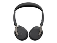 Jabra Evolve2 65 Flex MS Stereo - Hodesett - on-ear - Bluetooth - trådløs - aktiv støydemping - USB-C - svart - Certified for Microsoft Teams 26699-999-899