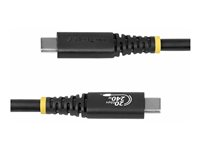 StarTech.com - USB-kabel - USB-C (hann) til USB-C (hann) - USB4 / Thunderbolt 3 / Thunderbolt 4 / DisplayPort 1.4 - 2 m - 4K 120 Hz støtte, robust, utvidet effektområde (EPR), støtte for Power Delivery 3,1, fleksibel - svart CC2M20GUSB4TP