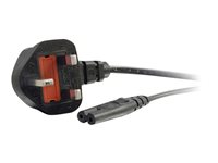 C2G Non-Polarised Power Cord - Strømkabel - power IEC 60320 C7 til BS 1363 (hann) - AC 250 V - 3 m - formstøpt - svart - Storbritannia 80613