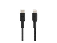 Belkin BOOST CHARGE - Lightning-kabel - 24 pin USB-C hann til Lightning hann - 1 m - svart - USB Power Delivery (18 W) CAA004BT1MBK