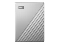 WD My Passport Ultra WDBC3C0020BSL - Harddisk - kryptert - 2 TB - ekstern (bærbar) - USB 3.0 (USB-C kontakt) - 256-bit AES - sølv WDBC3C0020BSL-WESN