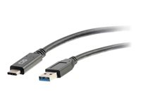 C2G 3m (10ft) USB C Cable - USB A 3.0 (3A) - M/M USB Type C Cable - Black - Câble USB - 24 pin USB-C (M) pour USB type A (M) - USB 3.0 - 3 A - 3 m - noir 88833