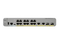 Cisco Catalyst 3560CX-12PD-S - Switch - Styrt - 12 x 10/100/1000 (PoE+) + 2 x kombo-SFP+ - stasjonær, rackmonterbar, DIN-skinnemonterbar, veggmonterbar - PoE+ (240 W) WS-C3560CX-12PD-S