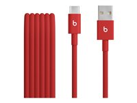 Beats - USB-kabel - USB (hann) til 24 pin USB-C (hann) - USB 2.0 - 1.5 m - flettet kabel, forsterket design, USB Fast Charge (15W) - rask rød MFEJ4ZM/A