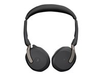 Jabra Evolve2 65 Flex MS Stereo - Hodesett - on-ear - Bluetooth - trådløs - aktiv støydemping - USB-A - svart - Certified for Microsoft Teams 26699-999-999