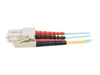 C2G LC-SC 10Gb 50/125 OM3 Duplex Multimode PVC Fiber Optic Cable (LSZH) - Nettverkskabel - SC flermodus (hann) til LC multimodus (hann) - 7 m - fiberoptisk - dupleks - 50 / 125 mikroner - OM3 - halogenfri - akvamarin 85535