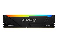 Kingston FURY Beast RGB - DDR4 - sett - 32 GB: 4 x 8 GB - DIMM 288-pin - 2666 MHz - CL16 - 1.2 V - ikke-bufret - on-die ECC - svart KF426C16BB2AK4/32