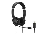 Kensington USB Hi-Fi Headphones - Hodetelefoner med mikrofon - on-ear - kablet - USB K33065WW