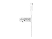 Belkin BoostCharge Pro - USB-kabel - USB-C (hann) til USB-C (hann) - USB 2.0 - 1.5 m - USB Power Delivery (140W), flettet kabel - hvit CAC004HQ1.5MWH