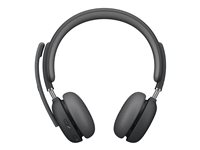 Logitech Zone Wireless 2 - Hodesett - on-ear - Bluetooth - trådløs - aktiv støydemping - USB-C via Bluetooth-adapter - grafitt - Certified for Microsoft Teams 981-001152