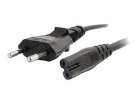 C2G Non-Polarised Power Cord - Strømkabel - power IEC 60320 C7 til power CEE 7/7 (hann) - AC 250 V - 3 m - formstøpt - svart - Europa 80618