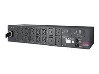 APC Metered Rack PDU AP7811B - Strømfordelerenhet (kan monteres i rack) - AC 200/208/230 V - Ethernet - inngang: NEMA L6-30 - utgangskontakter: 16 (power IEC 60320 C13, IEC 60320 C19) - 2U - for P/N: SMTL1000RMI2UC, SMX1000C, SMX1500RM2UC, SMX1500RM2UCNC, SMX750C, SMX750CNC AP7811B