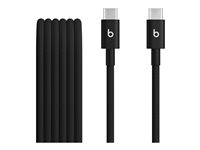 Beats - USB-kabel - 24 pin USB-C (hann) til 24 pin USB-C (hann) - USB 2.0 - 1.5 m - flettet kabel, forsterket design, Hurtiglading opptil 60W - svart bolt (en pakke 2) MDGC4ZM/A