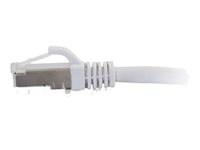 C2G Cat6a Booted Shielded (STP) Network Patch Cable - Koblingskabel - RJ-45 (hann) til RJ-45 (hann) - 50 cm - STP - CAT 6a - formstøpt, uten hindringer, flertrådet - hvit 89934